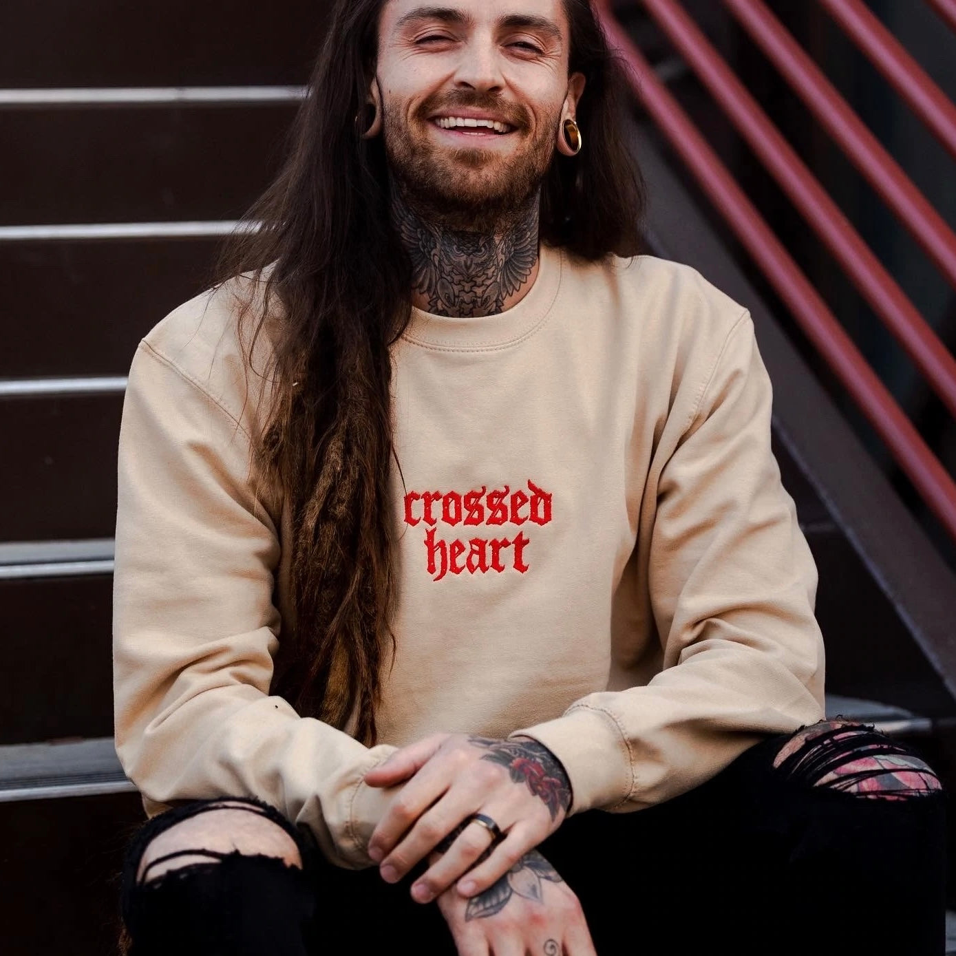 FLESH&BONE EMBROIDERED CREWNECK