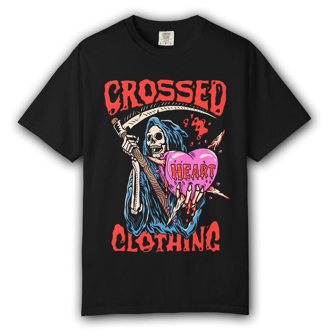 Reaper | Grim Reaper Goth Inspired Heart Graphic T-Shirt