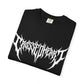Crossed Heart Metal Logo | Gothic Heavy Metal Style Graphic T-Shirt