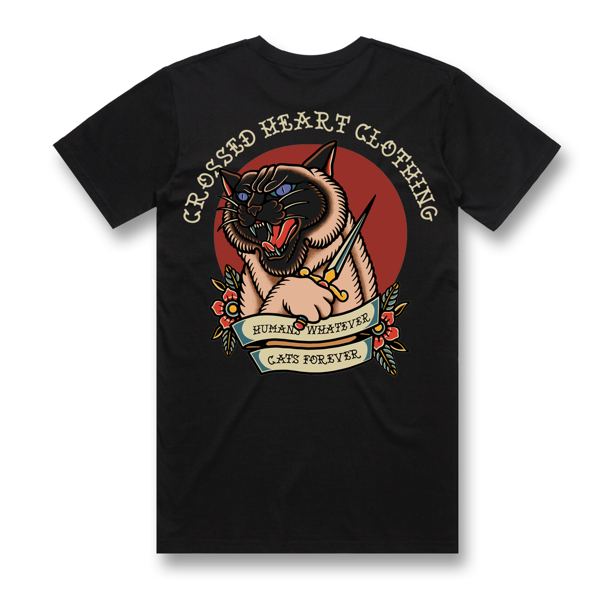 Cats Forever | Traditional Tattoo Style Cat Graphic T-Shirt