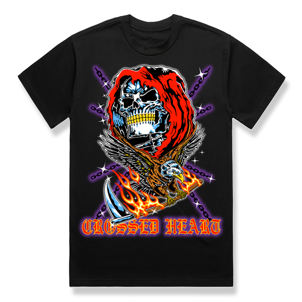 トップス rare 2011ss Roen NO WAR Skull Heart Tee No Mercy | Tattoo Inspired Alternative Graphic Skull T-Shirt