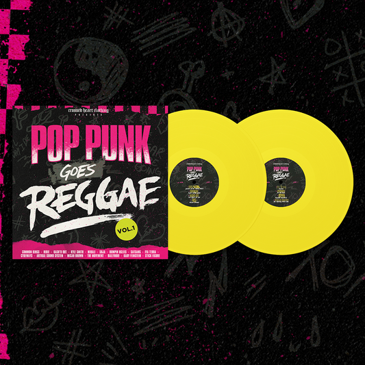 pop punk goes reggae vol 1 limited edition vinyl double lp with yellow records and album cover emo and pop punk covers by reggae artists