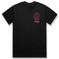 Pop Punk Goes Reggae PPGR drip logo t-shirt featuring pink melting smiley graphic on black alternative streetwear tee by Crossed Heart Clothing