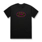 Pop Punk Goes Reggae PPGR logo t-shirt by Crossed Heart Clothing featuring oval neon style logo graphic on black alternative streetwear tee